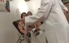 Doctors having fun with their patient